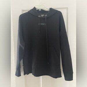 On Clouds Swiss Engineering Running Black Hoodie with Front Pocket Size Medium